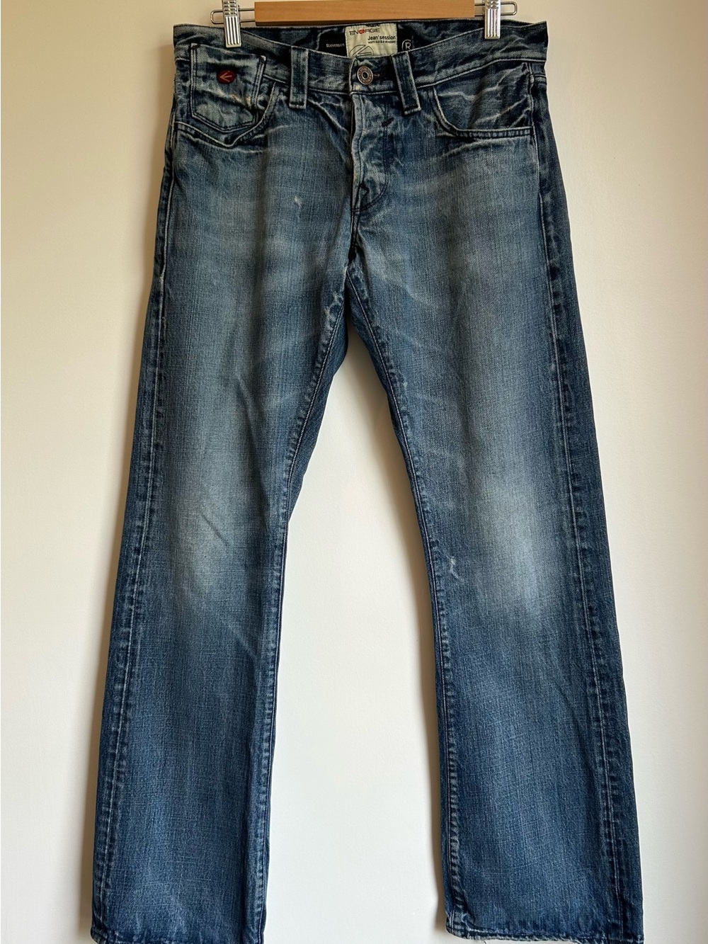 Energie Stevenson Italian Denim Y2K Distressed Button Fly Jeans Made in Italy